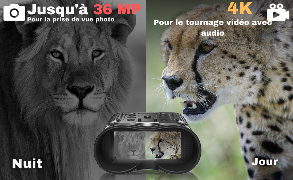 Casque vision nocturne 4K 8x – Camera Faune - Caméra Faune