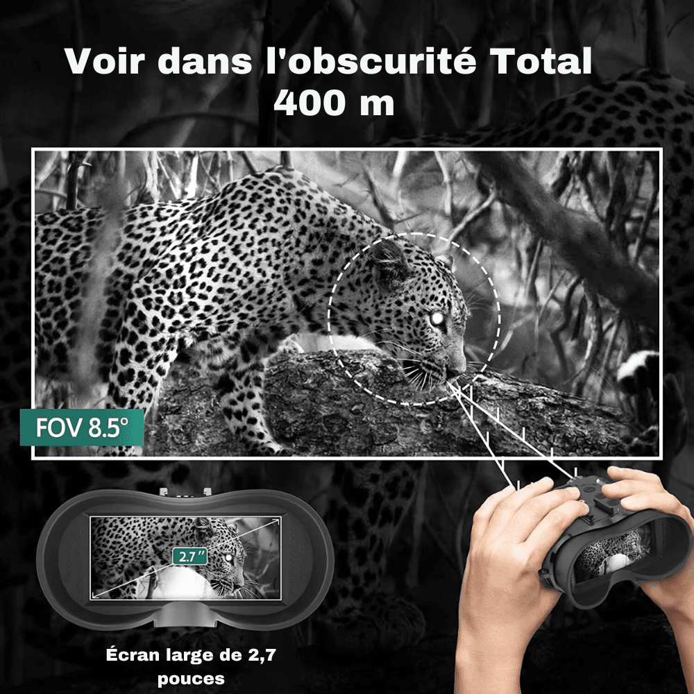 Casque de vision nocturne 4K 8x – Caméra Faune NightBin NV400 - Caméra Faune