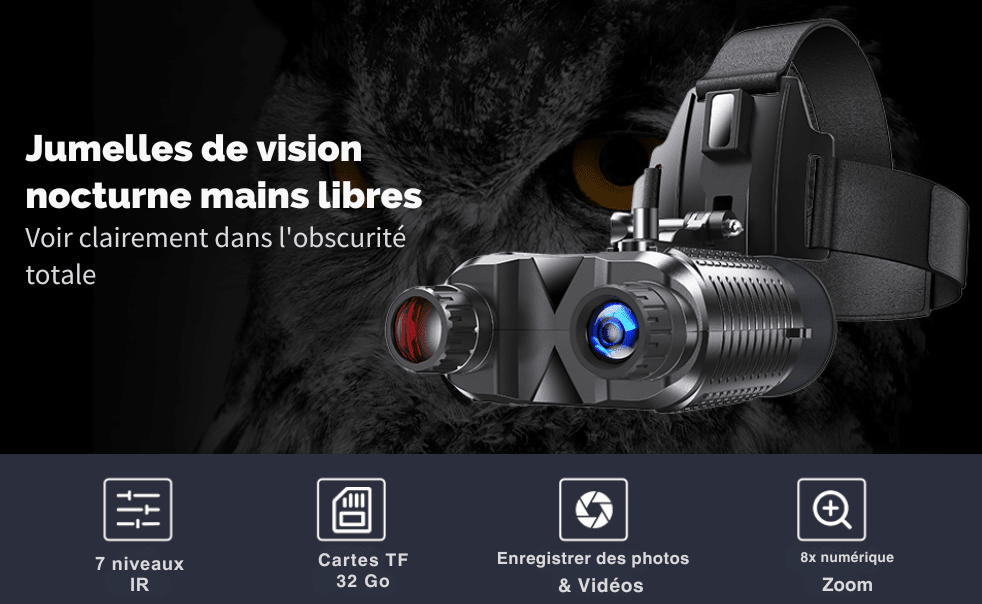 Casque de vision nocturne 4K 8x – Caméra Faune NightBin NV400 - Caméra Faune