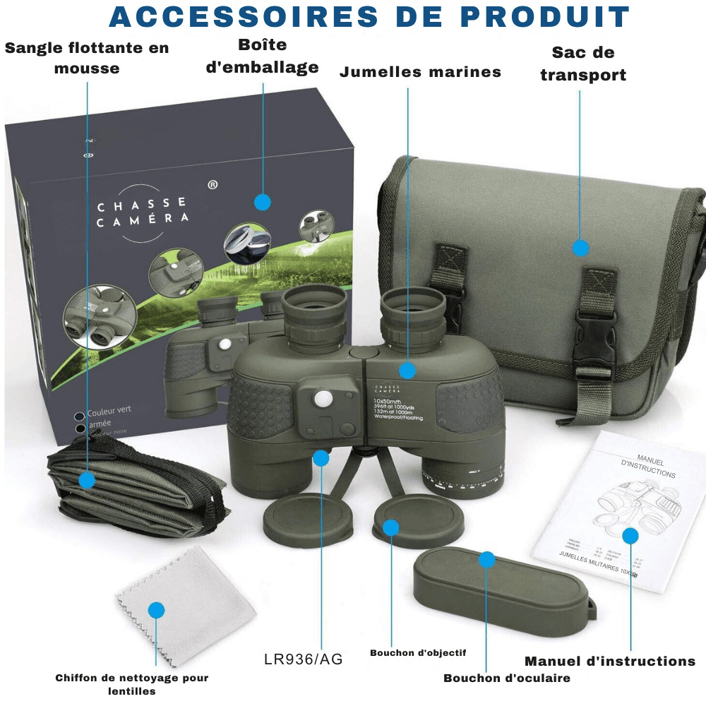 Jumelles d’observation 10x50 avec boussole – Caméra Faune Explore - Caméra Faune