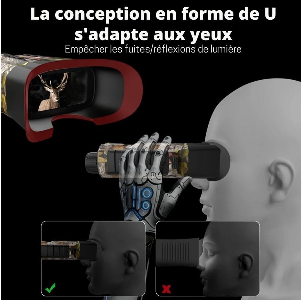 Jumelles vision nocturne HD 500 m – Camera Faune - Caméra Faune
