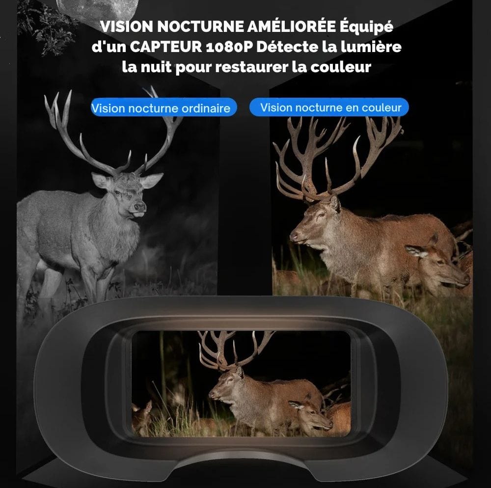 Jumelles vision nocturne HD 500 m – Camera Faune - Caméra Faune