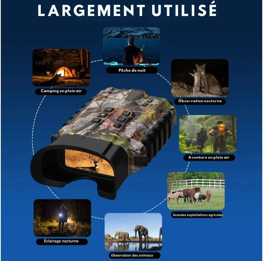 Jumelles vision nocturne HD 500 m – Camera Faune - Caméra Faune