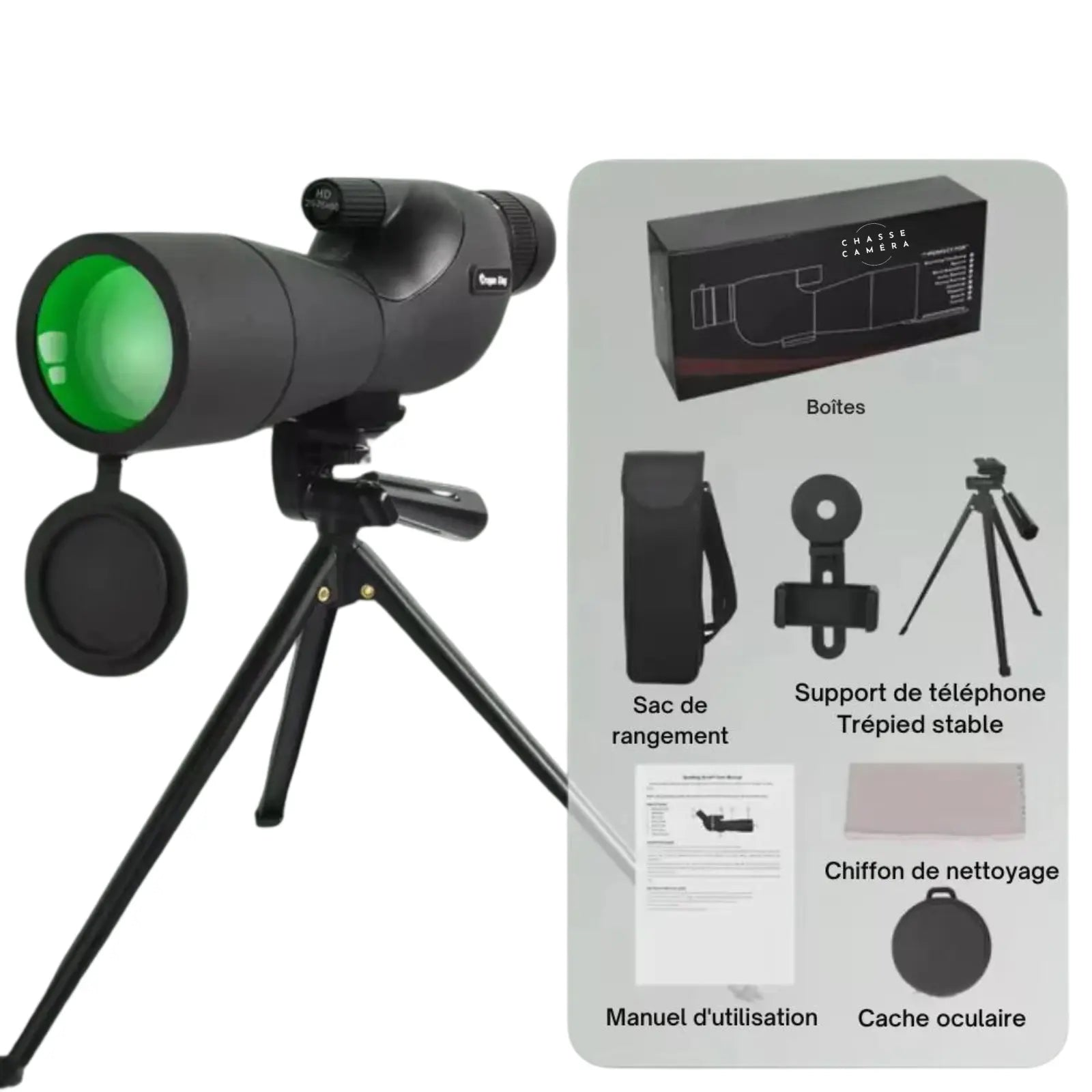 Longue-vue observation 25–75x60 HD – Camera Faune longue vue Camera Faune Noir 