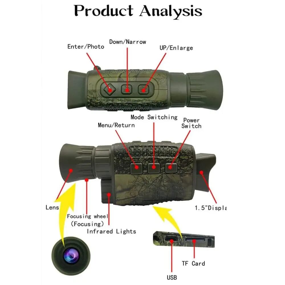 Monoculaire vision nocturne 4K IR 5x – Camera Faune Camera Faune 