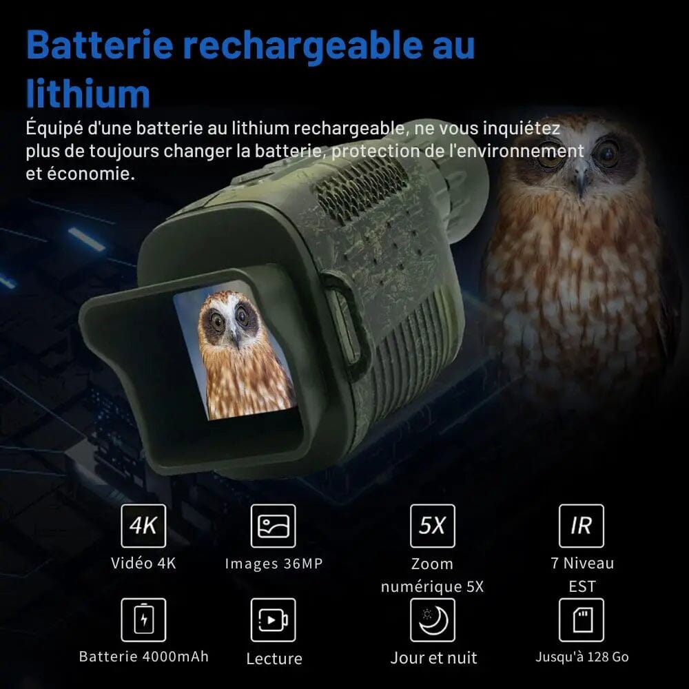 Monoculaire vision nocturne 4K IR 5x – Camera Faune Camera Faune 